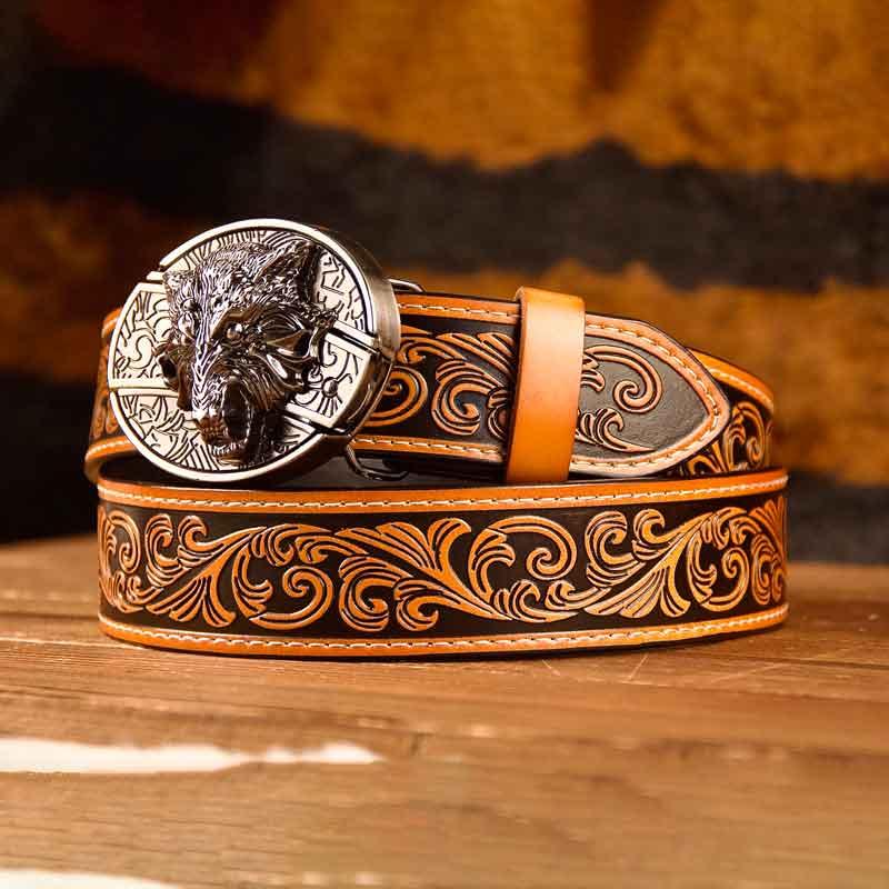 Western Leather Printed Knife Belt