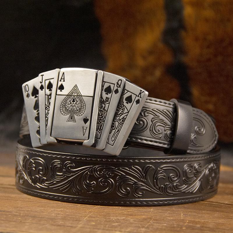 Western Poker Lighter  Buckle Belt