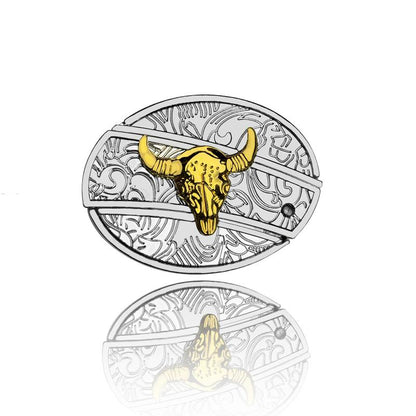 Removable Western Cowboy Golden Belt Buckle