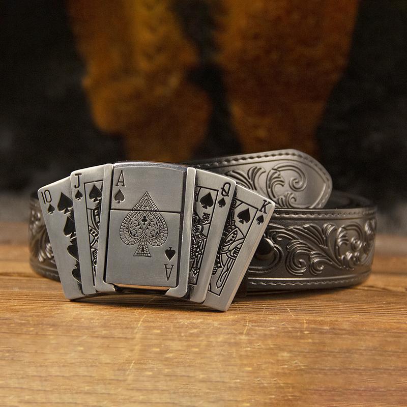 Western Poker Lighter  Buckle Belt