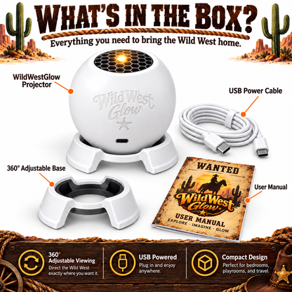 WildWestGlow Western Room Projector - what's in the box