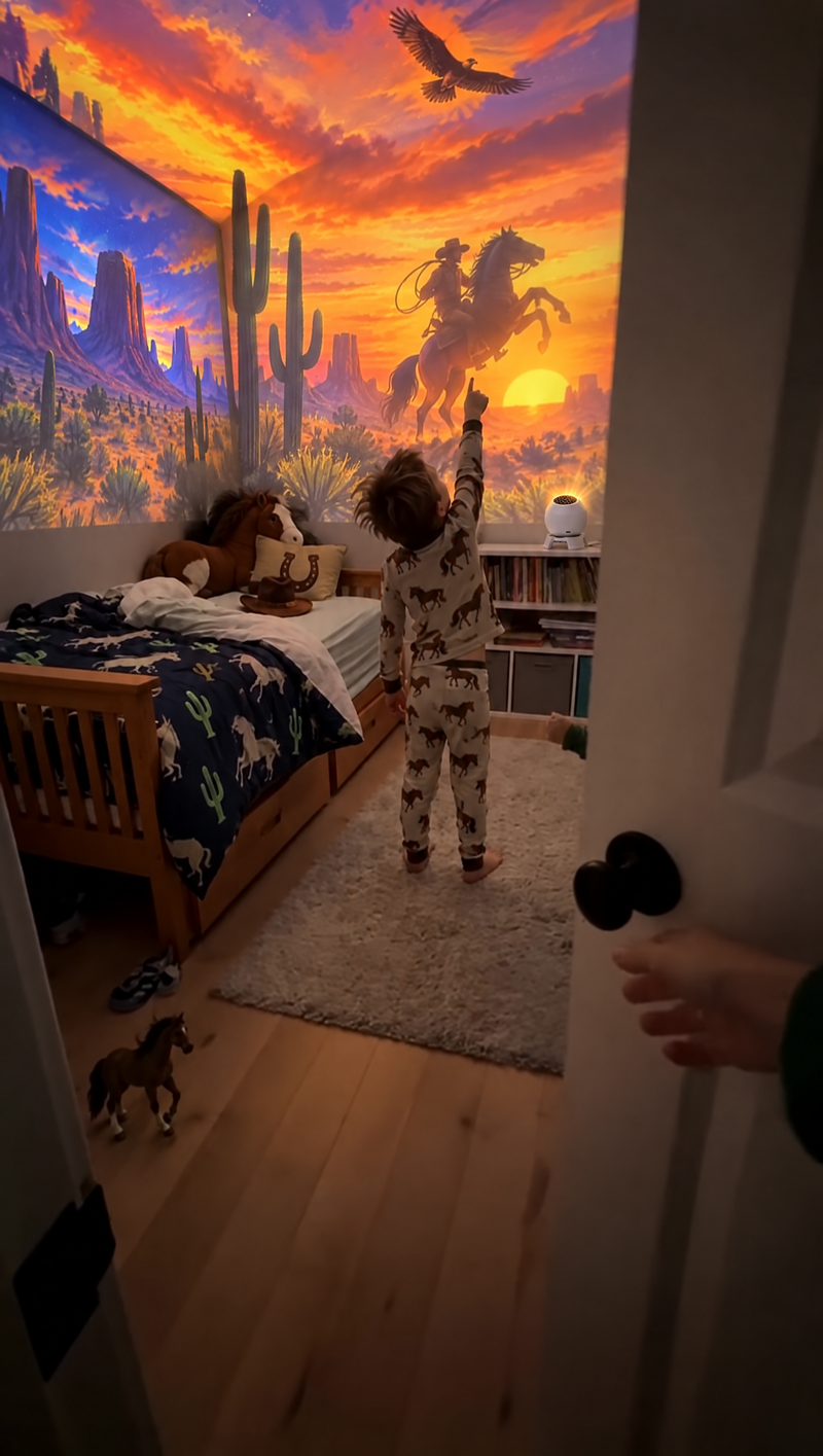 Brittany L. The sunset slide matches our cowboy room
